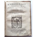 (PARTHENIUS Bernard; HORATIUS), (Stefan BATORY). Bernardi Parthenii Spilimbergii In Q. Horatii Flacci Carmina atq. epodos commentarii Quibus Poetae artificium,