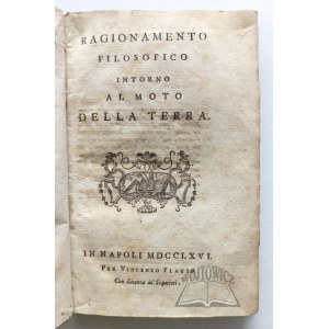 (CARLUCCI Giuseppe), Ragionamento filosofico intorno al moto Della Terra.