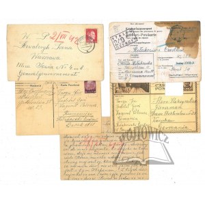 (Camp LETTERS). Kolakowski Czeslaw, Collection of 5 letters from 1939-1942