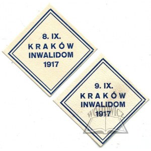 KRAKÓW inwalidom. 8.-9. IX. 1917. 2 szt.