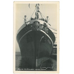 (MS. PIŁSUDSKI SHIP). Gdynia. MS. Pilsudski. Ship's bow.
