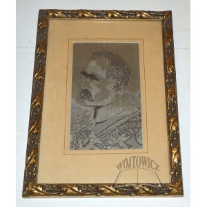 (PI£SUDSKI Józef). Portrait on silk.