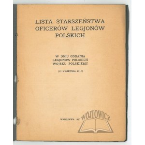 LISTE des Dienstalters der Offiziere der polnischen Legionen.
