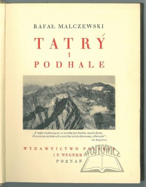 (CUDA Polski). MALCZEWSKI Rafał, Tatry i Podhale.