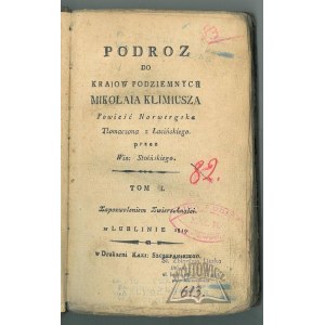 (HOLBERG Ludwig), Die Reise in die unterirdischen Länder von Nikolai Klimyus.