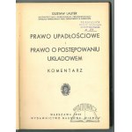 LAUTER Gustaw, Prawo upadłościowe i prawo o postępowaniu układowem.