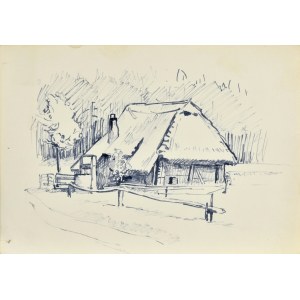 Ludwik MACIĄG (1920-2007), Sketch of a landscape with a country cottage