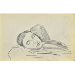 Stanisław ŻURAWSKI (1889-1976), Skizze einer Büste einer schlafenden Frau mit hinter dem Kopf erhobenen Händen