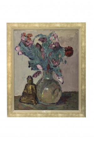 Włodzimierz Terlikowski (1873-1951), Kwiaty i figurka Buddy
