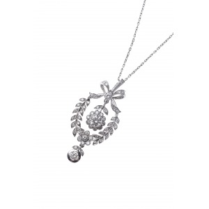 Collier de diamants en platine de style édouardien