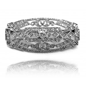 Diamond brooch made in platinum and 0.750 gold