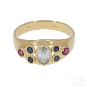 A multi-gem stone ring, Italy, 20th century