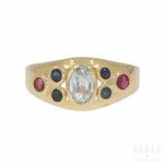 A multi-gem stone ring, Italy, 20th century