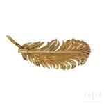 A brooch modelled as a feather, France, 20th century