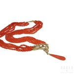 An Art Nouveau style coral necklace, 20th century