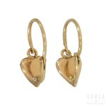 A pair of heart-shaped earrings, France, late 19th century