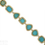 A sectional faceted turquoise bracelet, contemporary