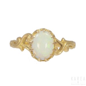 An opal ring, mid-19th century
