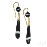 A pair of onyx drop earrings, Vienna, 1920s-30s