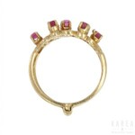 A ruby and diamond triple band ring, contemporary