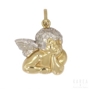 A pendant/charm modelled as a putto after Rafael Santi, Italy, 20th century