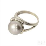 A pearl set ring, 21st century