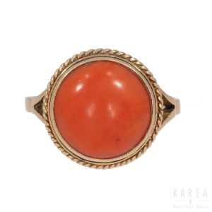 A coral ring, Poland, 1920’s-30’s