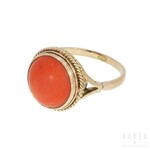 A coral ring, Poland, 1920’s-30’s