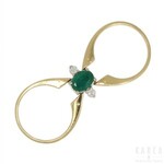 An emerald and sapphire two sided swivel ring, contemporary