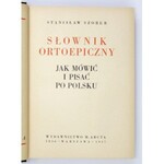 SZOBER S. - Słowniki ortoepiczny. 1937