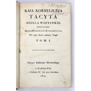 TACYT - Dzieła. Przeł. A. S. Naruszewicz. T. 1. 1804