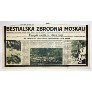 NOWINY. Gazeta ścienna dla polskiej wsi. Bestialska zbrodnia Moskali. Bolszewicy wymordowali przeszło 10.000 oficerów b...