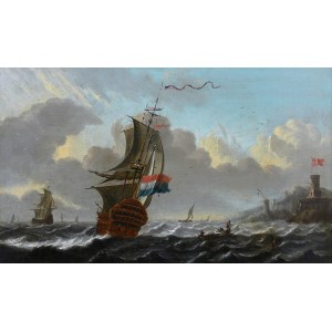 Aernout Smit (1641 Amsterdam-1710 tamże), Holenderskie żaglowce przy duńskim nabrzeżu