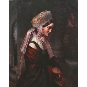 Louis Friedrich Sy (1818 Anklam-1887 Gdańsk), Portret młodej Warmiaczki, 1854 r.