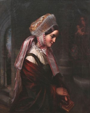 Louis Friedrich Sy (1818 Anklam-1887 Gdańsk), Portret młodej Warmiaczki, 1854 r.