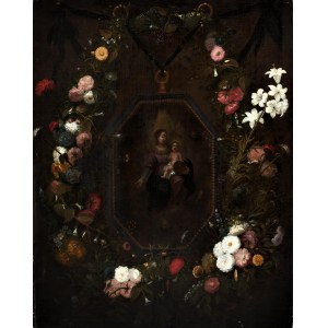 krąg Jana Brueghla Starszego (XVI/XVII w.), Madonna wśród kwiatów