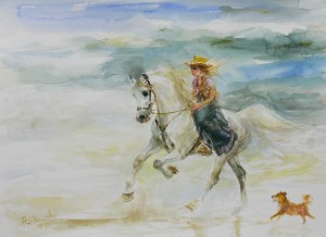 Zenon Aniszewski (ur. 1948 r. Grudziądz), Dziewczynka na koniu, 2021 r.