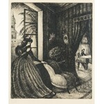 Władysław Jahl (1886 Jarosław – 1953 Paryż), George Sand słuchająca gry Chopina – z teki „Chopin”, 1949 r.