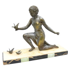 Cipriani Ugo (1887 Florencja-1960 Paryż), Figura kobiety z ptakami art déco