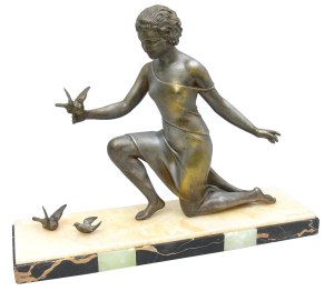 Cipriani Ugo (1887 Florencja-1960 Paryż), Figura kobiety z ptakami art déco