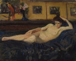 Leon WYCZÓŁKOWSKI (1852-1936), Akt leżącej kobiety