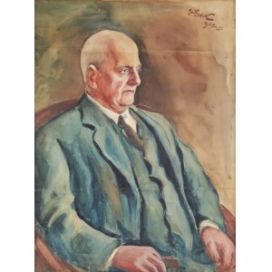 Józef GĄDEK, XX w., Portret mężczyzny z książką, 1925