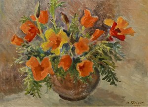 Antoni TESLAR (1898-1972), Kwiaty w wazonie, 1960
