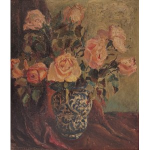 Janina MALISZEWSKA-ZAKRZEWSKA (1909-1982), Róże w ceramicznym wazonie
