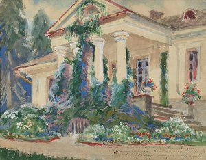 Henryk UZIEMBŁO (1879-1949), Dworek w kwiatach, przed 1948