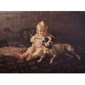 Malarz nieokreślony, XIX / XX w., Dziecko z psem