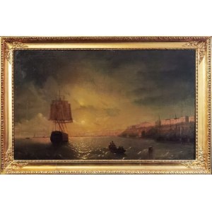 Malarz nieokreślony, XIX w., Pejzaż morski - Port w Odessie
