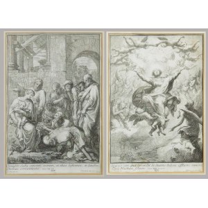 Francesco POLANZANI (1700-ok. 1783) rytował, według: Nicolas POUSSIN (1594-1665), Sceny biblijne - para grafik