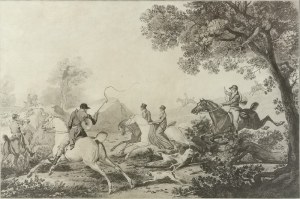 Antoine Charles Horace VERNET (1758-1836), Philibert Louis Debucourt (1755-1832), Polowanie par force, przed 1900