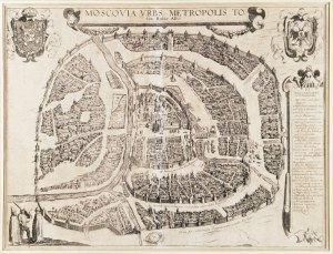 Georg BRAUN (1541-1620), Frans HOGENBERG (1535-1590), Plan Miasta Moskwy z okresu okupacji Kremla przez Wojska Polskie